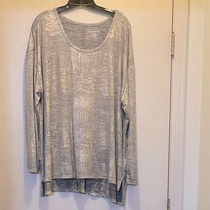 Lane Bryant Gold Metallic Knit Slightly hi-low tunic Size 22-24